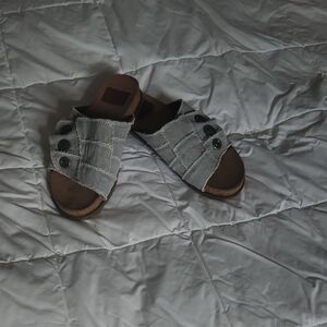 Women's Gray Slide Sandals